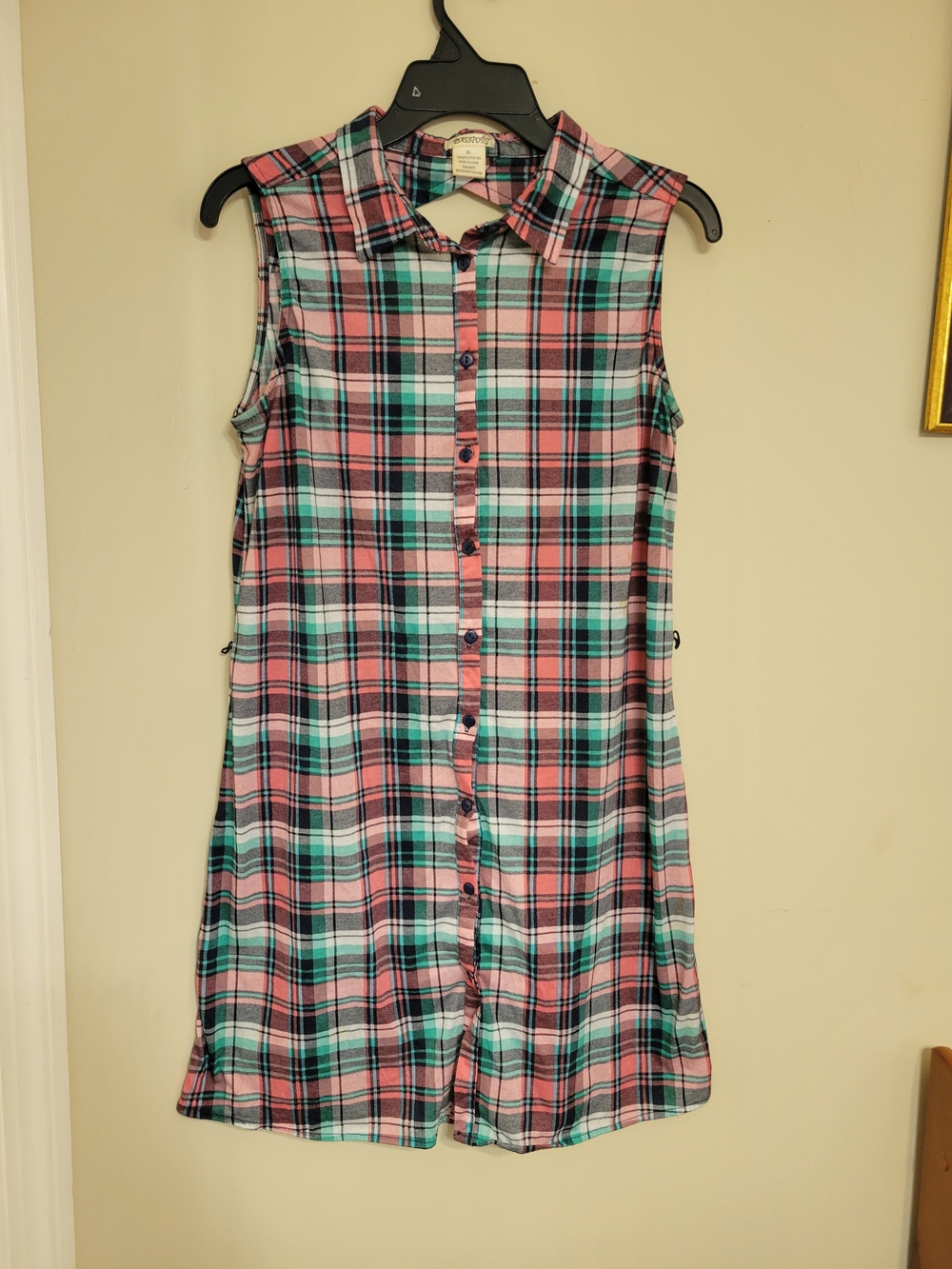 Passport Pink & Mint Plaid Button-Up Shirt